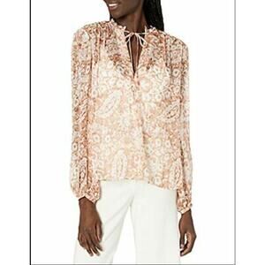 Joie | NWT Jindrah Silk Blouse in Brushed Clay // S